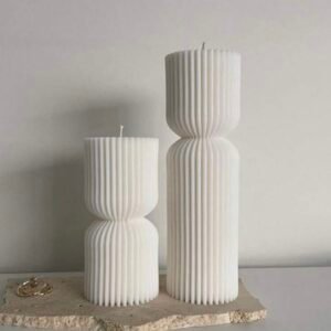 Ribbed Pillar Candle